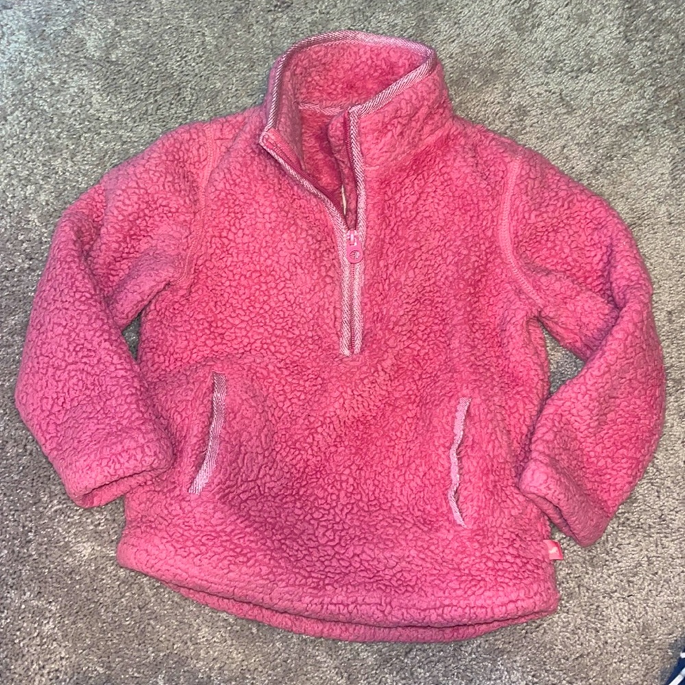 Joules pink fleece lined. Quarter zip pullover. Size 4. No pets. Non smoking